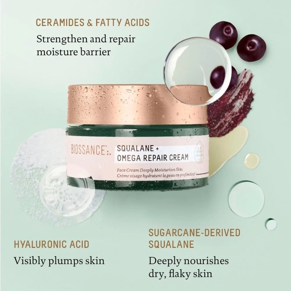 Biossance - The Hydration Hits | Squalane + Omega Repair Cream & Vit. C Rose Oil